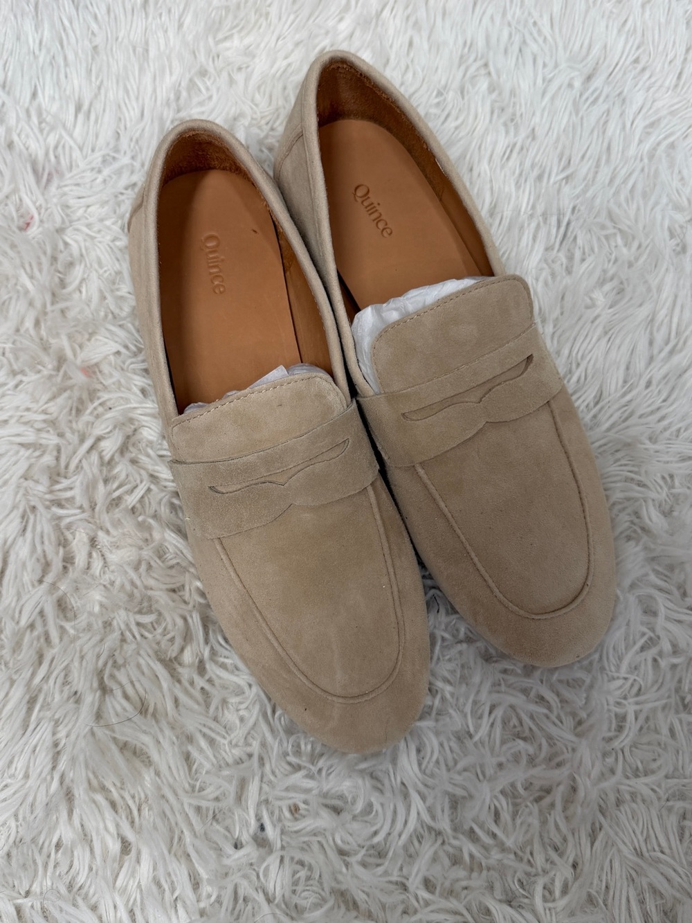 Quince Italian Suede Penny Loafer Almond Tan Size 7.5 - Picture 3 of 9